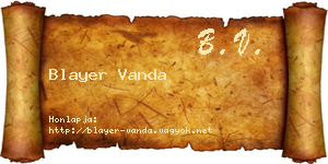 Blayer Vanda névjegykártya